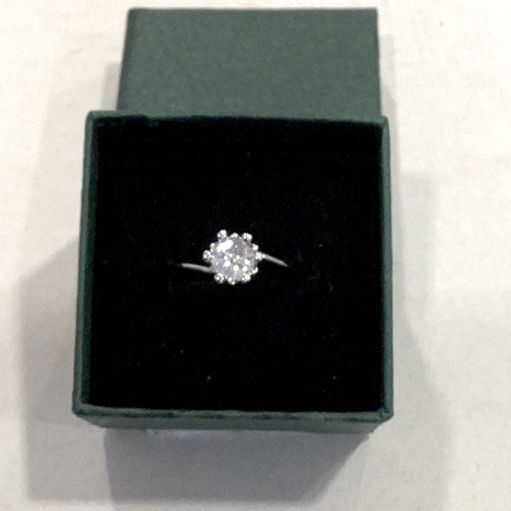 AAA+D Grade High Carbon Diamond Sterling Silver Ring-7
